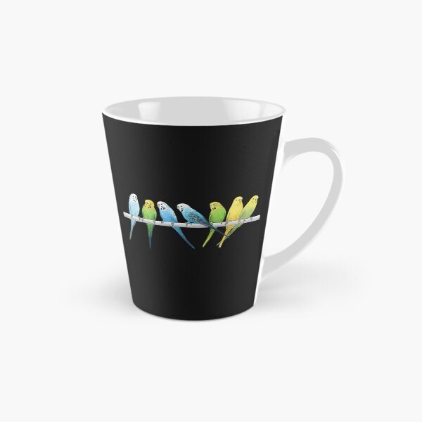 Item preview, Rows Of Budgies Pet Birds Sitting On A Perch A On White Background designed and sold by RobinBrow5.