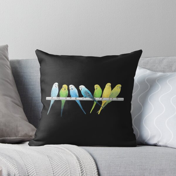 Item preview, Rows Of Budgies Pet Birds Sitting On A Perch A On White Background designed and sold by RobinBrow5.