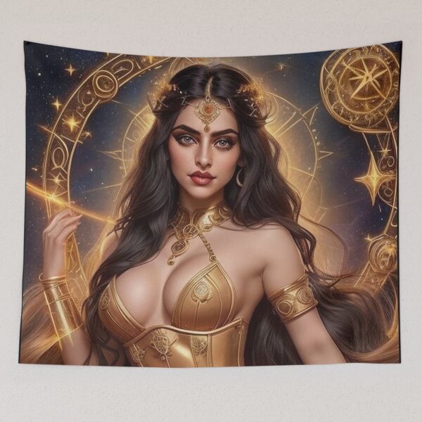 Item preview, Fiery Leo Goddess – Lioness Warrior Fantasy Illustration designed and sold by MissSaylor.