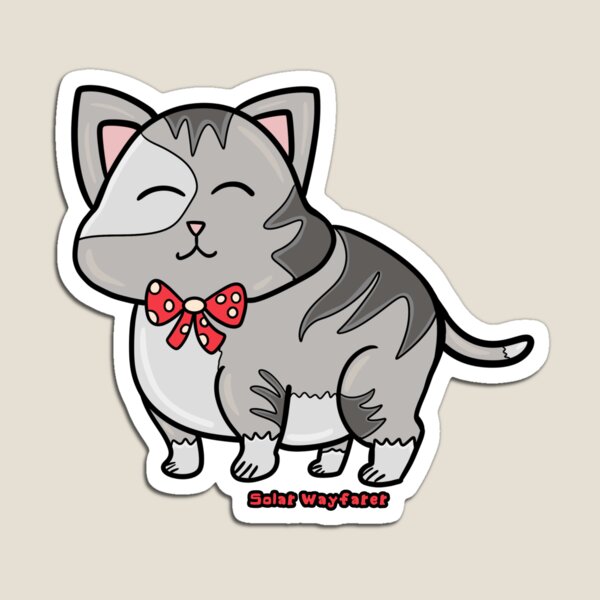 Aperçu de l'œuvre Lil Squishy le chat gris - adorable design de chat créée et vendue par SolarWayfarer.