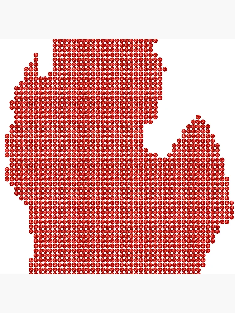 Thumbnail 4 of 4, Clock, Michigan Red Rhinestone designed and sold by TheIconSmith.