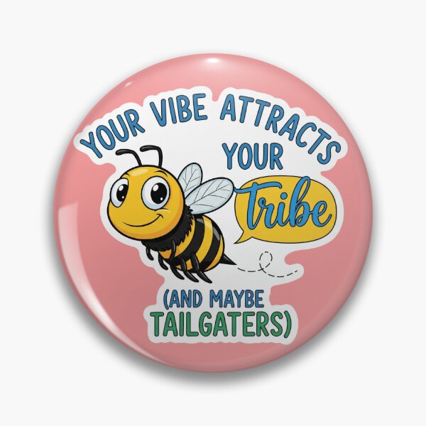 Item preview, Your Vibe Attracts Your Tribe (And Maybe Tailgaters) - Cute Bee Sticker designed and sold by bvdesignart.