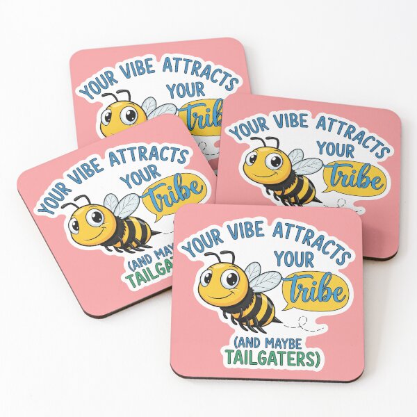 Item preview, Your Vibe Attracts Your Tribe (And Maybe Tailgaters) - Cute Bee Sticker designed and sold by bvdesignart.