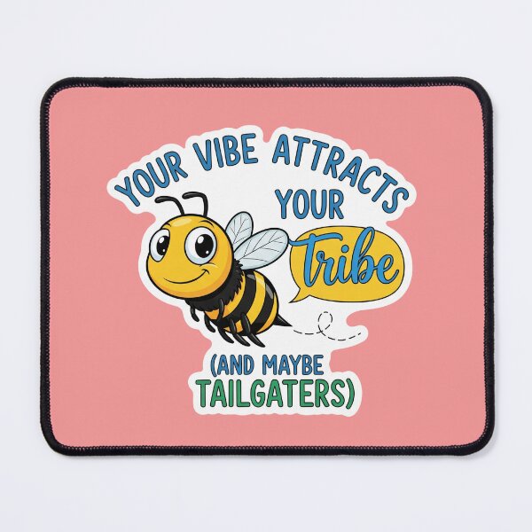 Item preview, Your Vibe Attracts Your Tribe (And Maybe Tailgaters) - Cute Bee Sticker designed and sold by bvdesignart.