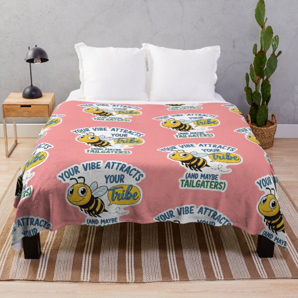 Item preview, Your Vibe Attracts Your Tribe (And Maybe Tailgaters) - Cute Bee Sticker designed and sold by bvdesignart.