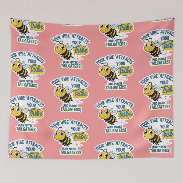 Item preview, Your Vibe Attracts Your Tribe (And Maybe Tailgaters) - Cute Bee Sticker designed and sold by bvdesignart.