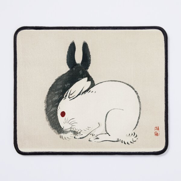 Item preview, Black and white rabbits - Kōno Bairei designed and sold by Melty Shirts.