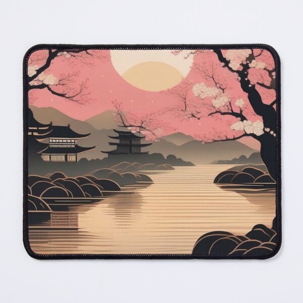 Item preview, Cherry Blossoms at Dusk – Japanese Ukiyo-e Landscape Print designed and sold by Vandy Fullam.