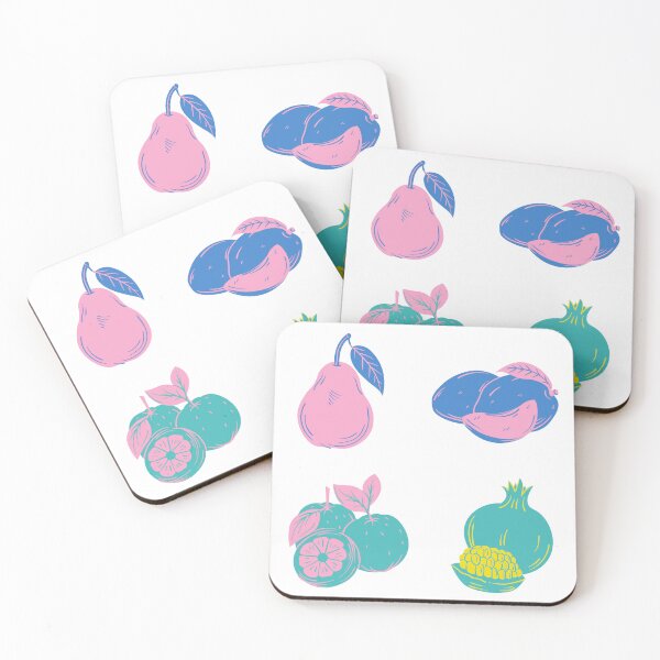 Item preview, Neon Fruit Sticker Pack | Set of 4 Bright Aesthetic Designs designed and sold by InfiniteSticker.