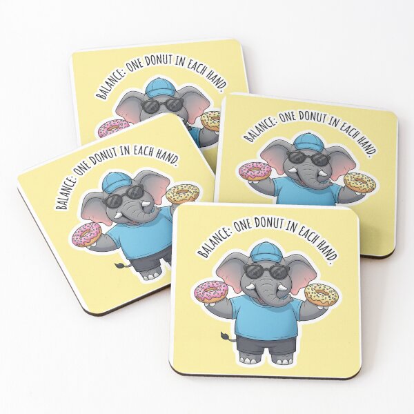 Item preview, Balance One Donut in Each Hand - Cute Elephant Inspirational Quote designed and sold by bvdesignart.