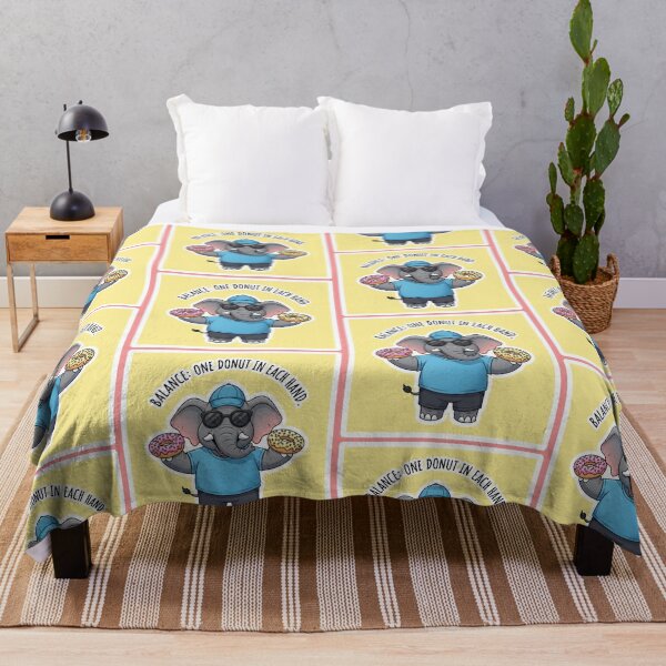 Item preview, Balance One Donut in Each Hand - Cute Elephant Inspirational Quote designed and sold by bvdesignart.