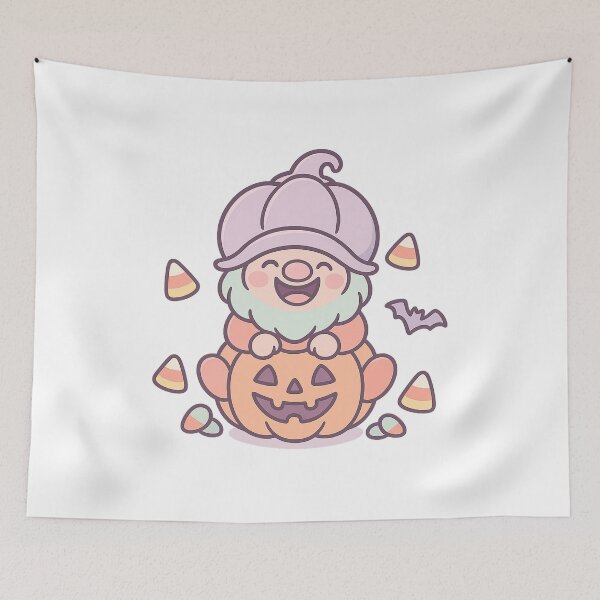 Item preview, Pumpkin Gnome T-Shirt – Sitting on Jack-o’-Lantern with Candy Corn designed and sold by PrintCreations9.