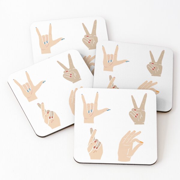 Item preview, Hand Signs Sticker Pack | Set of 4 Fun Hand Gesture Designs designed and sold by InfiniteSticker.