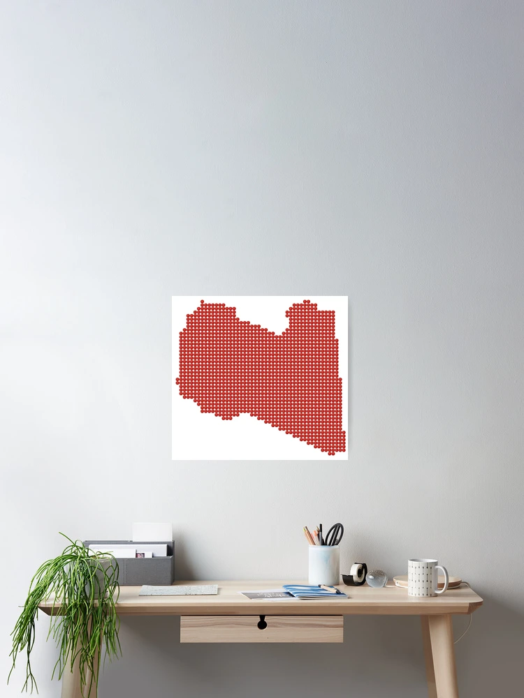 Thumbnail 2 of 3, Poster, Libya Red Rhinestone designed and sold by TheIconSmith.