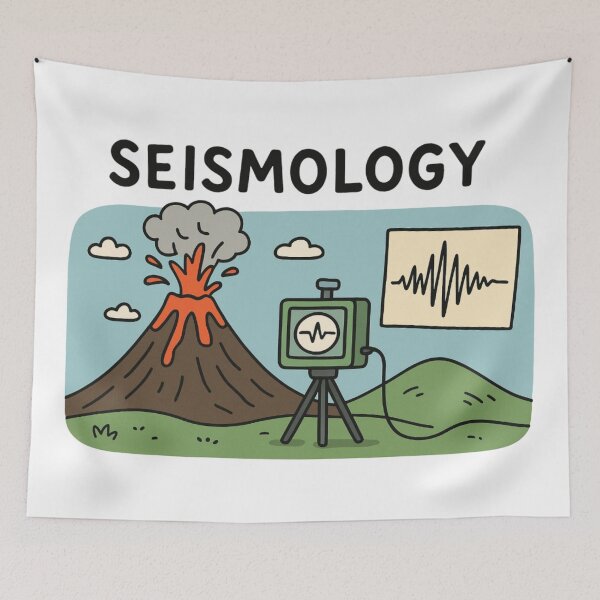 Item preview, Seismology - volcano and seismograph designed and sold by DamioPolArt.