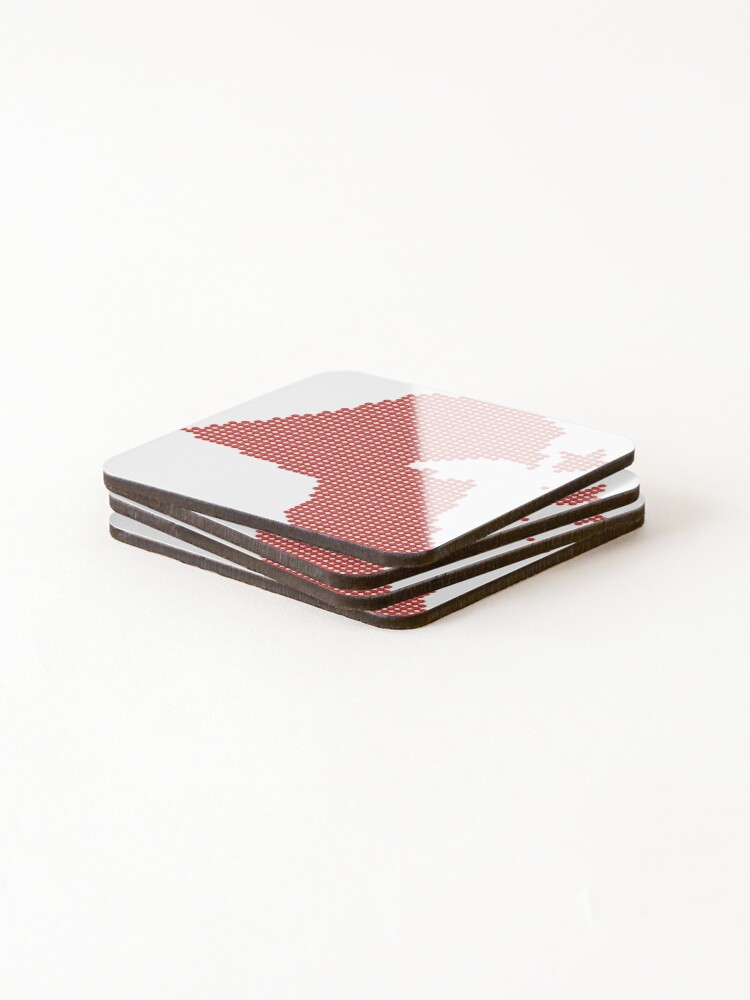 Thumbnail 4 of 5, Coasters (Set of 4), Kuwait Red Rhinestone designed and sold by TheIconSmith.