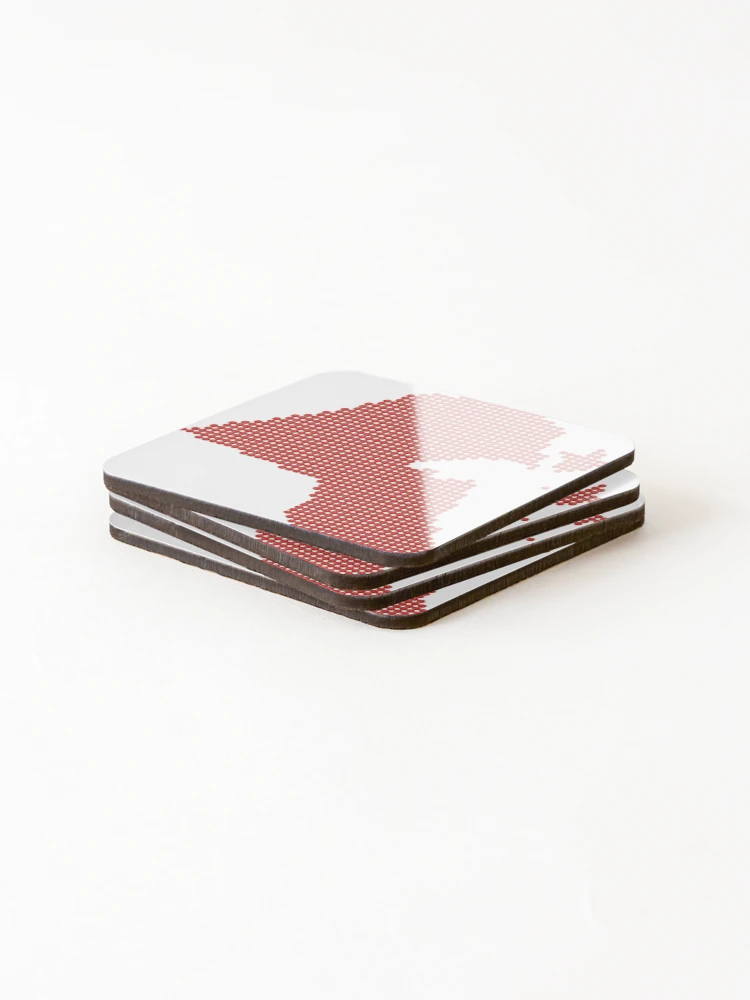 Thumbnail 4 of 5, Coasters (Set of 4), Kuwait Red Rhinestone designed and sold by TheIconSmith.
