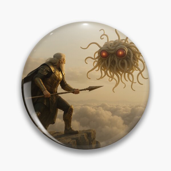 Item preview, Odin vs. the Flying Spaghetti Monster – Clash of the Gods designed and sold by NorseDrip.