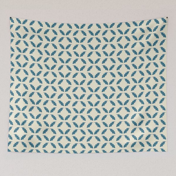 Item preview, Oak leaf Fall in vanilla cream and warm winter blue designed and sold by LisaLeQuelenec.