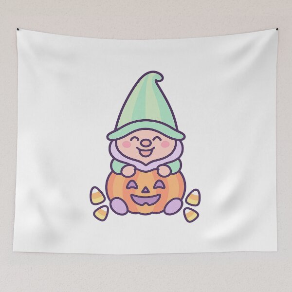 Item preview, Pumpkin Gnome T-Shirt – Sitting on Jack-o’-Lantern with Candy Corn designed and sold by PrintCreations9.
