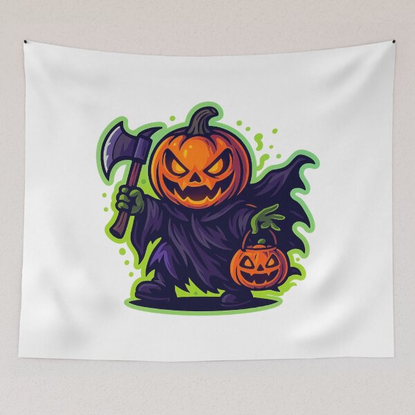 Item preview, Scary Halloween Gnome T-Shirt – Glowing Jack-o’-Lantern Head designed and sold by PrintCreations9.