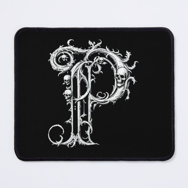 Item preview, P, Gothic Alphabet design, Halloween Letters, Skull Font for T-Shirt, Gothic Decor, Witchy Aesthetic designed and sold by TheGaliyaStudio.