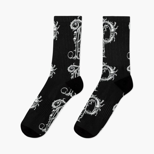 Item preview, P, Gothic Alphabet design, Halloween Letters, Skull Font for T-Shirt, Gothic Decor, Witchy Aesthetic designed and sold by TheGaliyaStudio.