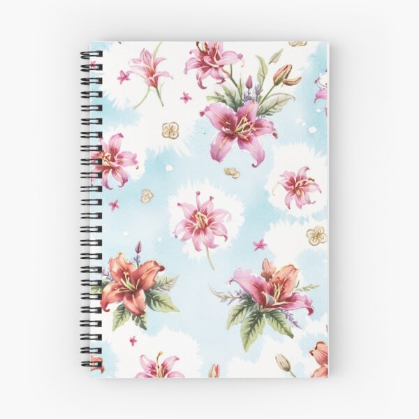 Item preview,  Pink lilies in vintage style designed and sold by Nice-patterns.