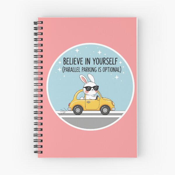 Item preview, "Believe in Yourself (Parallel Parking is Optional)" - Cute Rabbit Sticker designed and sold by bvdesignart.