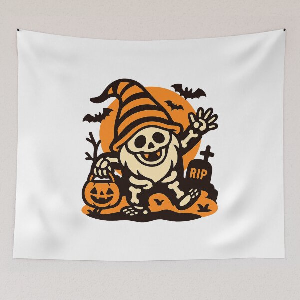 Item preview, Dancing Skeleton Gnome T-Shirt – Graveyard with Glowing Moon designed and sold by PrintCreations9.