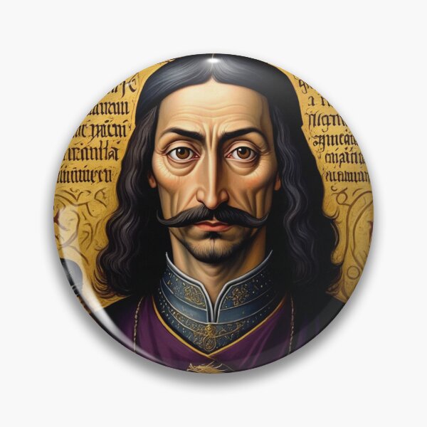 Item preview, Portrait of Vlad Tepes Dracula the Impaler of Walacchia vintage Romanian art designed and sold by Vintage Designs +.