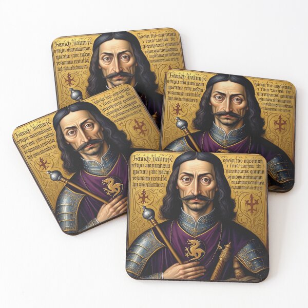 Item preview, Portrait of Vlad Tepes Dracula the Impaler of Walacchia vintage Romanian art designed and sold by Vintage Designs +.