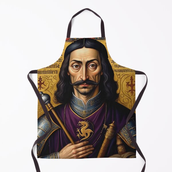Item preview, Portrait of Vlad Tepes Dracula the Impaler of Walacchia vintage Romanian art designed and sold by Vintage Designs +.