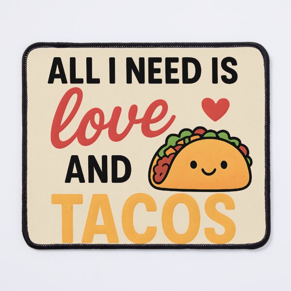 Item preview, All I Need Is Love and Tacos Funny Taco Lover Design designed and sold by Slayfandom.