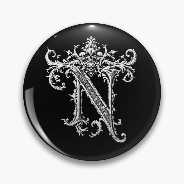 Item preview, N, Ornate Skull Halloween Letters, Gothic Font, Halloween Alphabet Print, Spooky Letters for Hoodie & Merch designed and sold by TheGaliyaStudio.