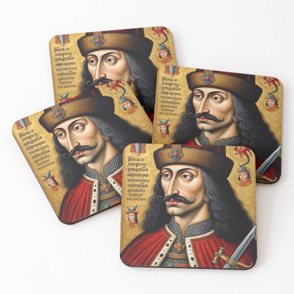 Item preview, Portrait of Vlad Tepes Dracula the Impaler of Walacchia vintage Romanian art designed and sold by Vintage Designs +.