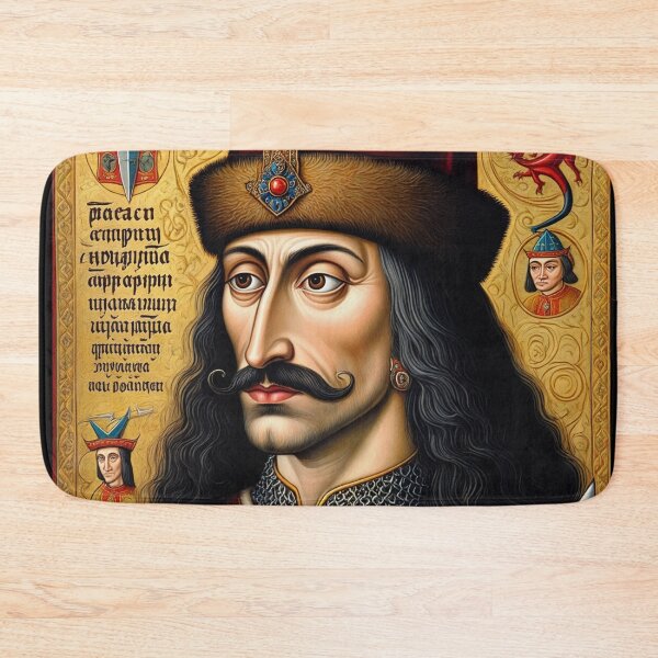 Item preview, Portrait of Vlad Tepes Dracula the Impaler of Walacchia vintage Romanian art designed and sold by Vintage Designs +.