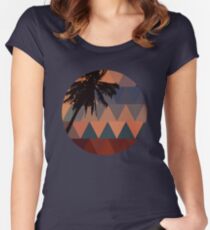 Geometric Sunset Women's Fitted Scoop T-Shirt