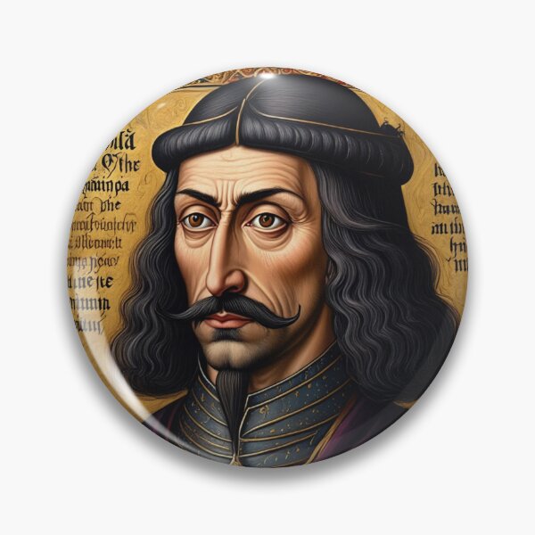 Item preview,  Portrait of Vlad Tepes Dracula the Impaler of Walacchia vintage Romanian art designed and sold by Vintage Designs +.