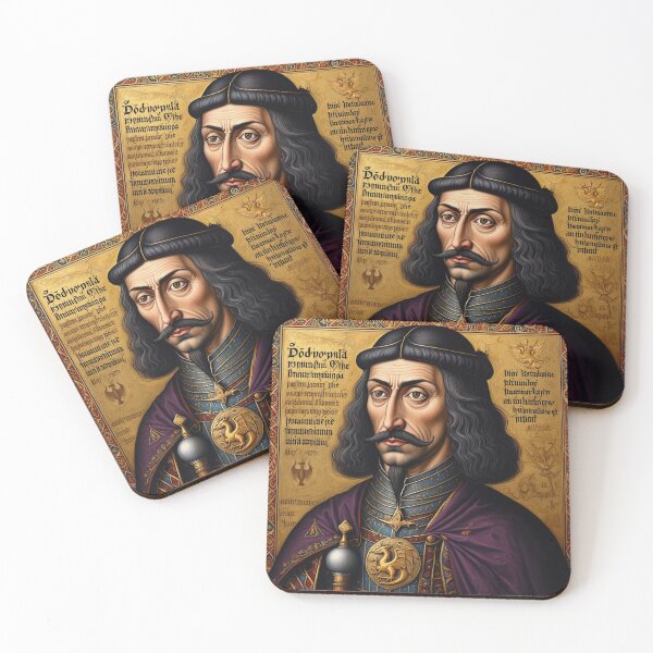 Item preview,  Portrait of Vlad Tepes Dracula the Impaler of Walacchia vintage Romanian art designed and sold by Vintage Designs +.