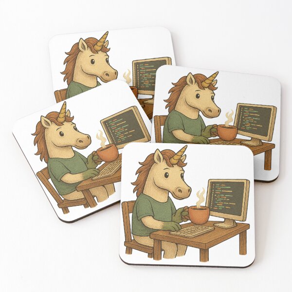 Item preview, Unicorn Programmer with Coffee designed and sold by photoparadise22.