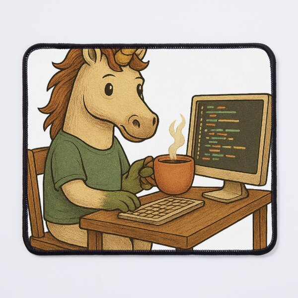 Item preview, Unicorn Programmer with Coffee designed and sold by photoparadise22.