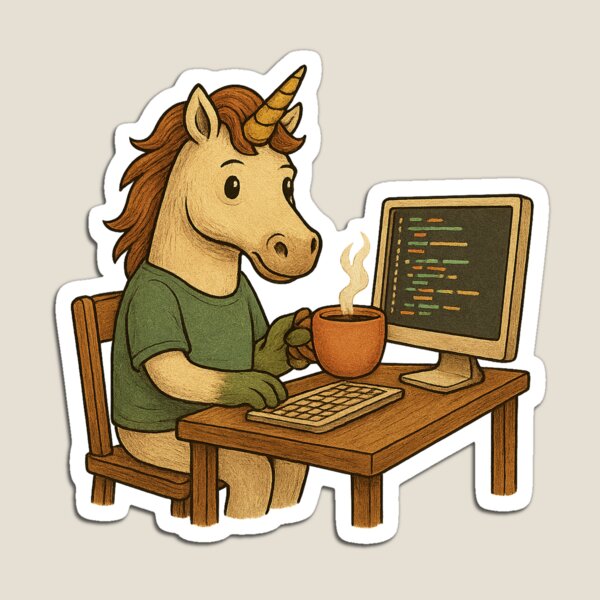 Item preview, Unicorn Programmer with Coffee designed and sold by photoparadise22.