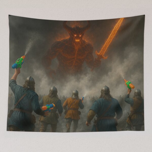 Item preview, Viking Water Gun Army vs. Fire Giant Surtur – Epic Steam Battle designed and sold by NorseDrip.