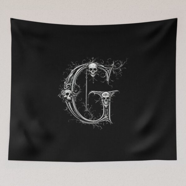 Item preview, G, Ornate Skull Halloween Letters, Gothic Font, Halloween Alphabet Print, Spooky Letters for Hoodie & Merch designed and sold by TheGaliyaStudio.