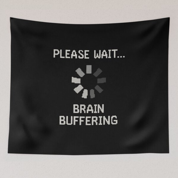 Item preview, Please Wait… Brain Buffering – Funny Pixel Loading Design designed and sold by SlomianyPisarz.