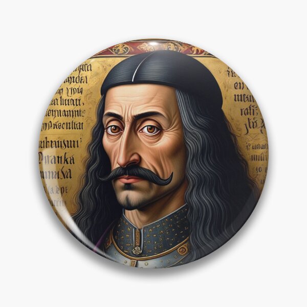 Item preview, Portrait of Vlad Tepes Dracula the Impaler of Walacchia vintage Romanian art designed and sold by Vintage Designs +.