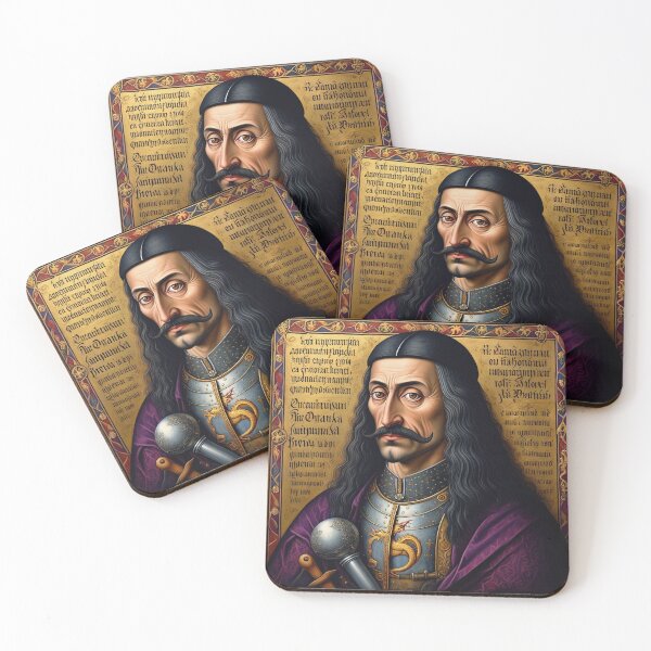 Item preview, Portrait of Vlad Tepes Dracula the Impaler of Walacchia vintage Romanian art designed and sold by Vintage Designs +.