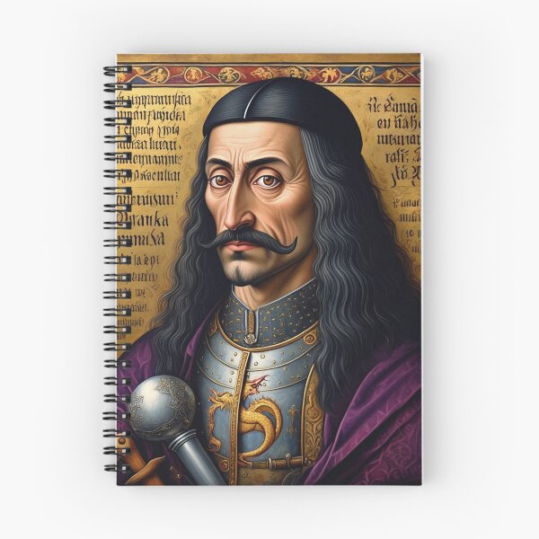 Item preview, Portrait of Vlad Tepes Dracula the Impaler of Walacchia vintage Romanian art designed and sold by Vintage Designs +.