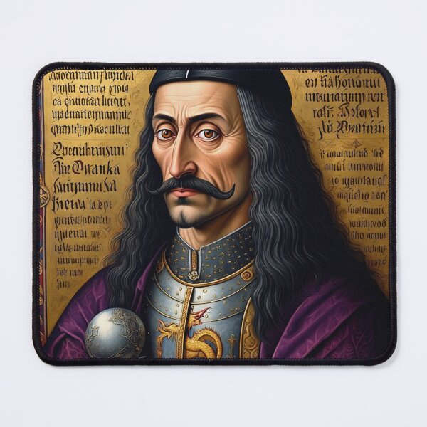 Item preview, Portrait of Vlad Tepes Dracula the Impaler of Walacchia vintage Romanian art designed and sold by Vintage Designs +.